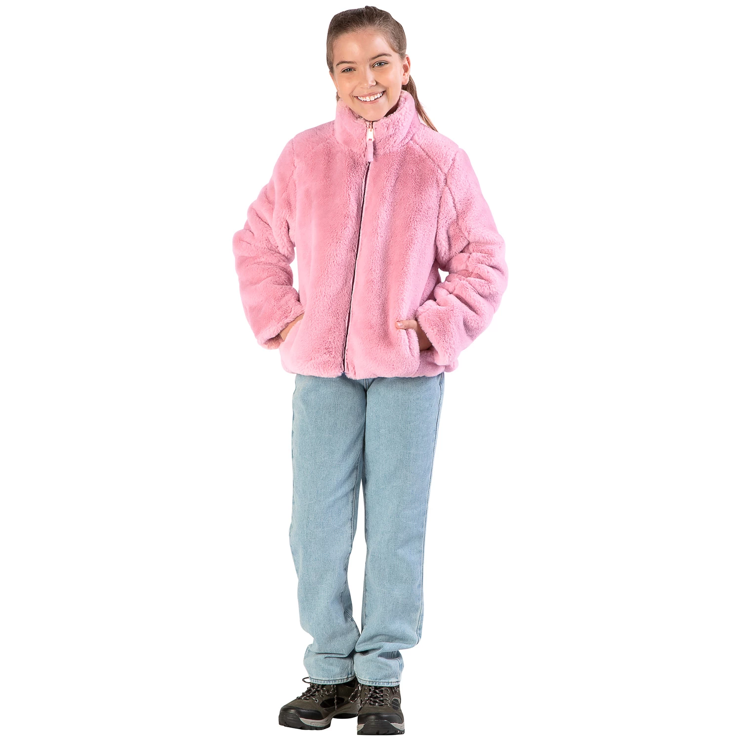 Pacific Trail Girls' Reversible Faux Fur Jacket 4 Pacific Trail Girls' Reversible Faux Fur Jacket - Image 2