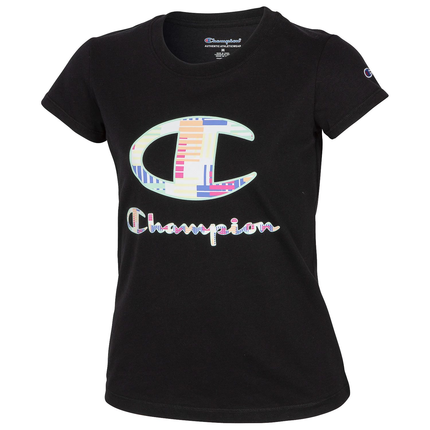 Champion Girls' Multi Stripe Pattern Tee 3 Champion Girls' Multi Stripe Pattern Tee
