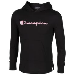 Champion Girls' Classic Script Hooded Jersey Tee