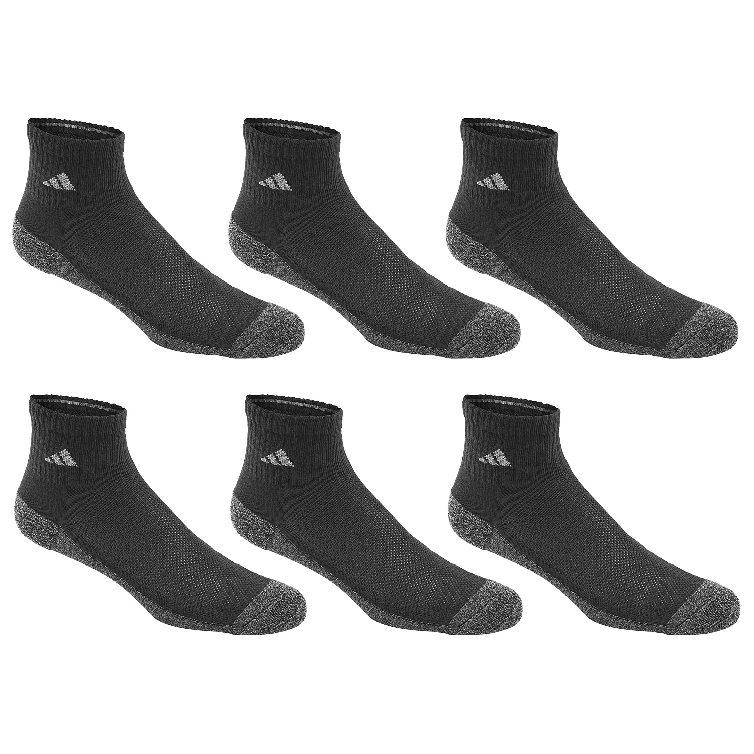 Adidas Boys' Cushioned Angle Stripe Quarter Socks - 6-Pack 3 Adidas Boys' Cushioned Angle Stripe Quarter Socks - 6-Pack